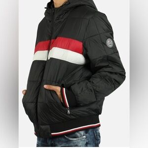 MENS TOMMY HILFIGER QUILTED COLORBLOCK PUFFER JACKET size L